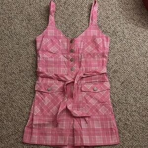 Blackmilk pink plaid romper NWT